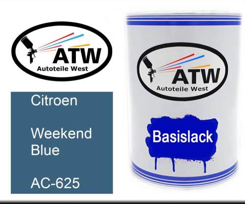 Citroen, Weekend Blue, AC-625: 500ml Lackdose, von ATW Autoteile West.